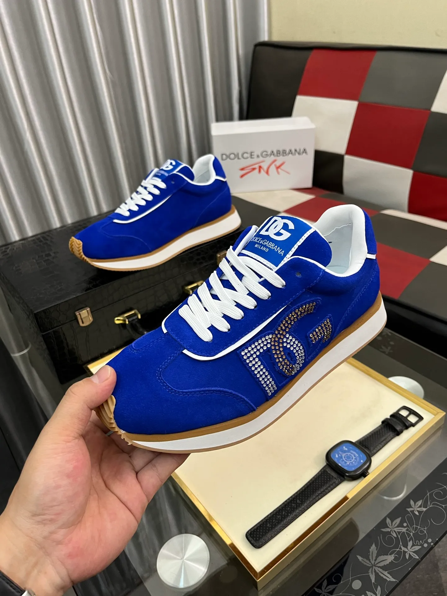 Men's Men's Shoes💰458⌚️⌚️Dolce&Gabbana••DG✔️High-end men's sports•casual shoes. Original goods from top counters. Original imported cowhide, multi-material splicing design ➕Imported cowhide lining, cowhide feet ➕Original TPR elastic outsole.  Size: 36-46